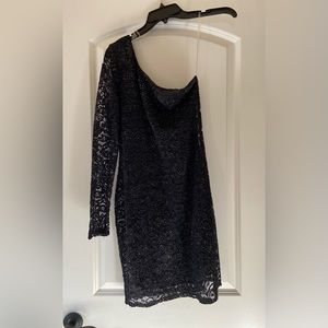 Charlotte Russe Black Lace with glitter bodycon dress